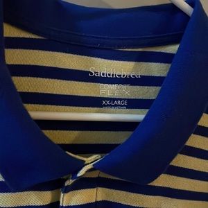 Blue and yellow striped casual
